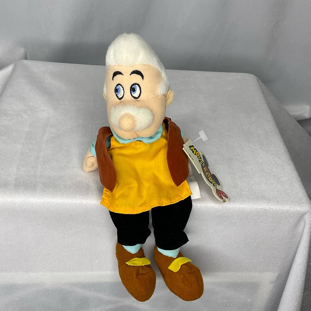 NWT Disney Mouseketoys 8" Geppetto Mini Bean Bag Plush Pinocchio